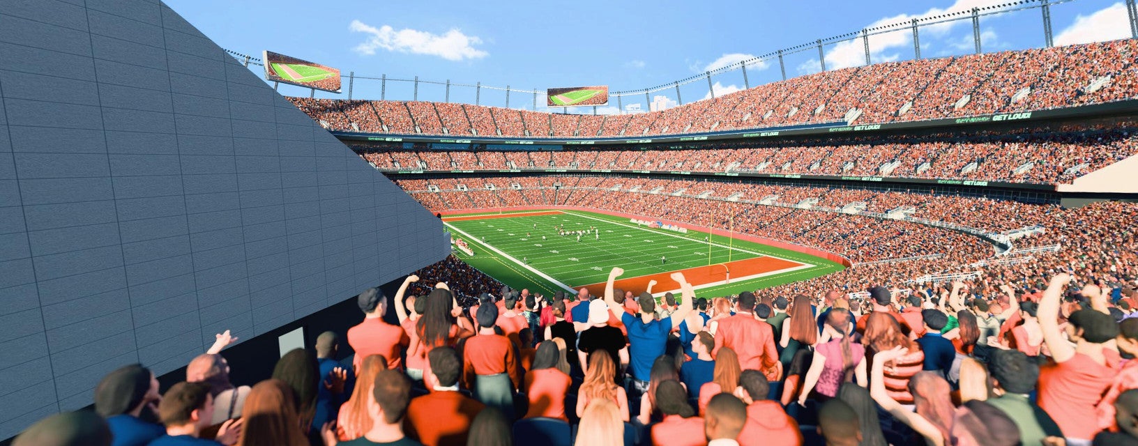 Seat view from Field Level Endzone
