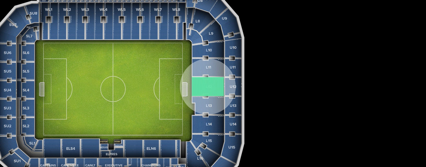 Seat view from Shortside Lower