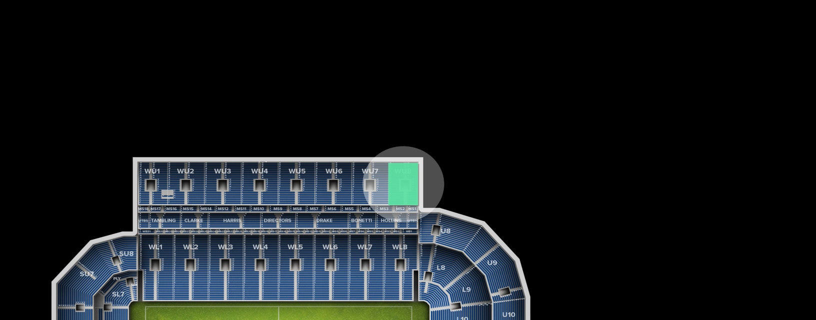 Seat view from Longside Upper