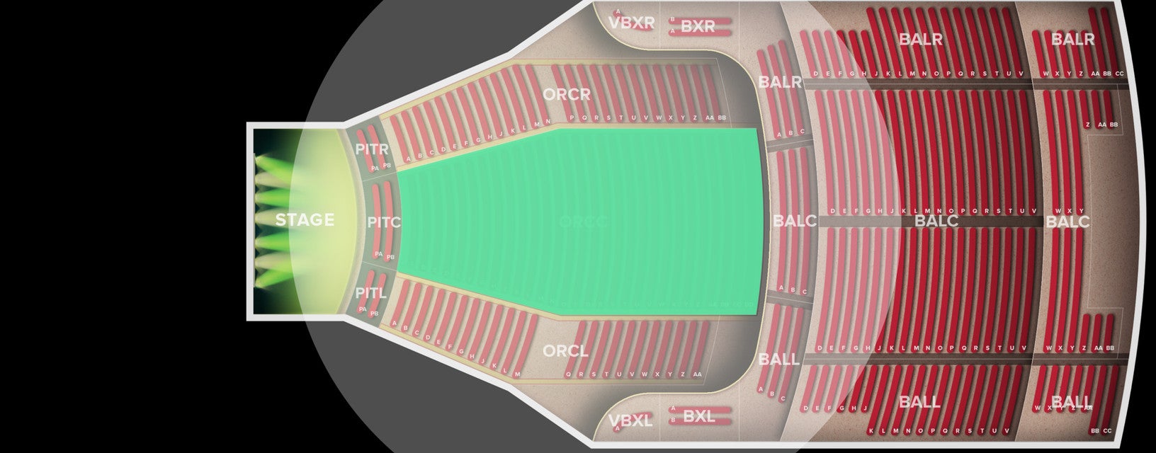 Seat view from Orchestra Center
