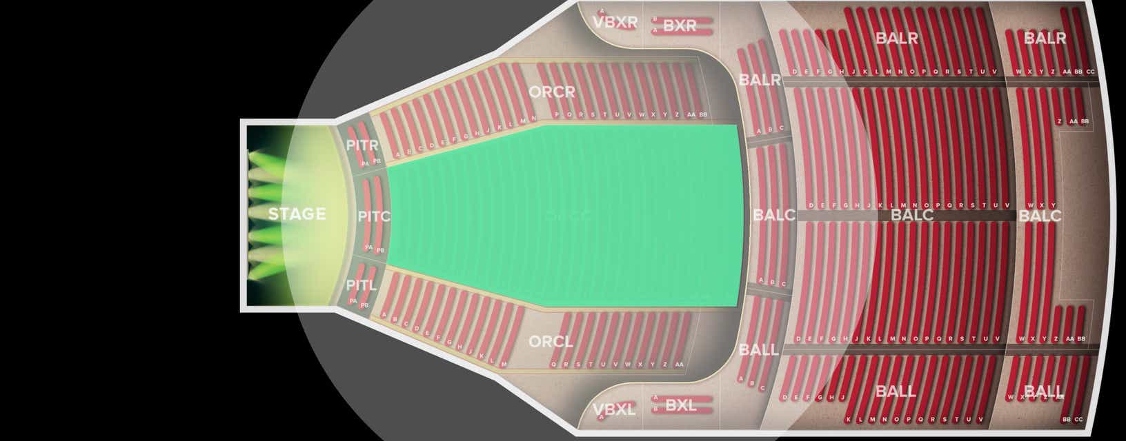 Seat view from Orchestra Center