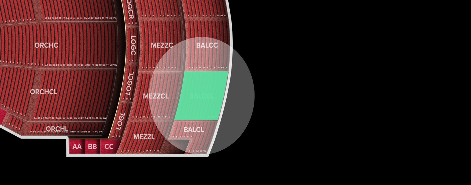 Seat view from Balcony Center Left