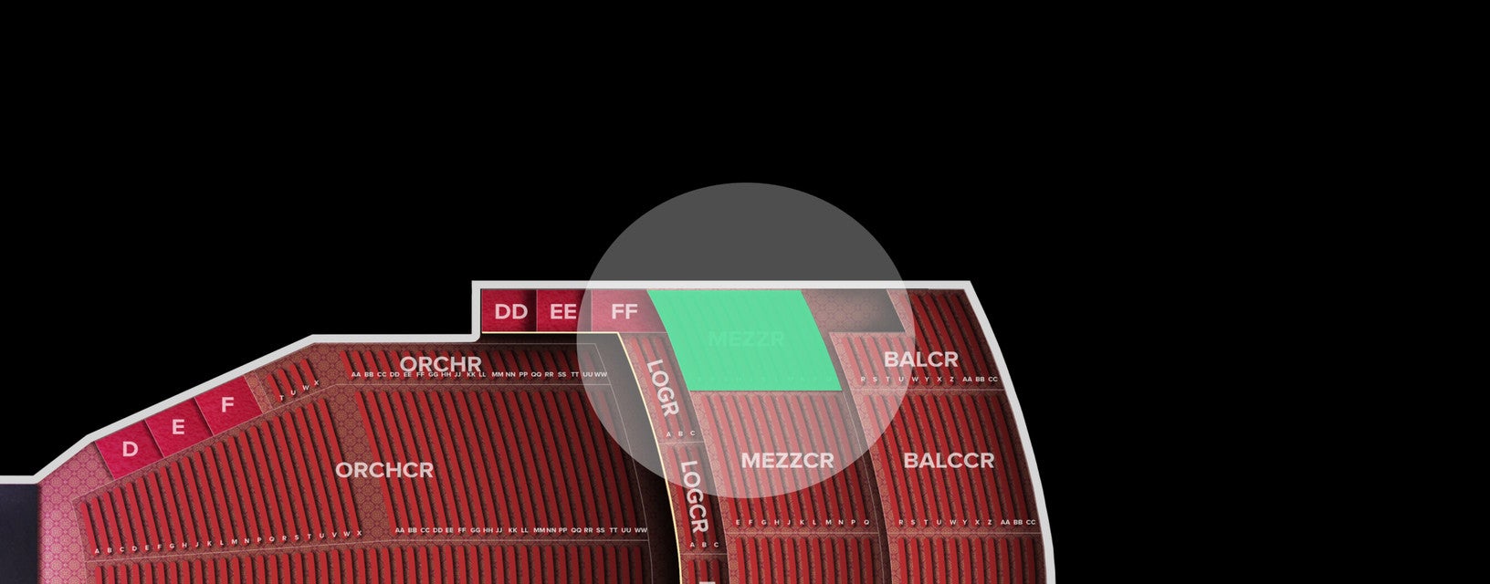 Seat view from Mezzanine Right