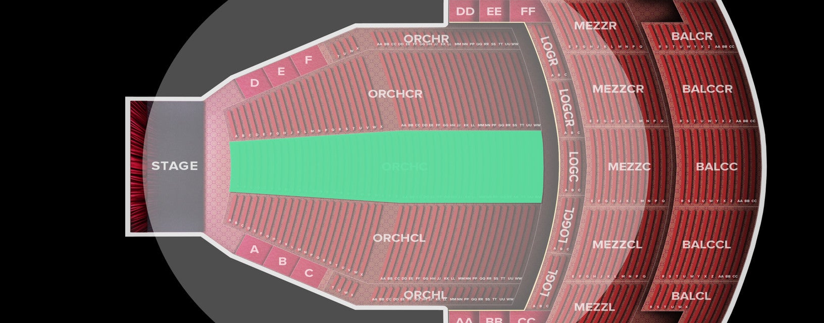 Seat view from Orchestra Center