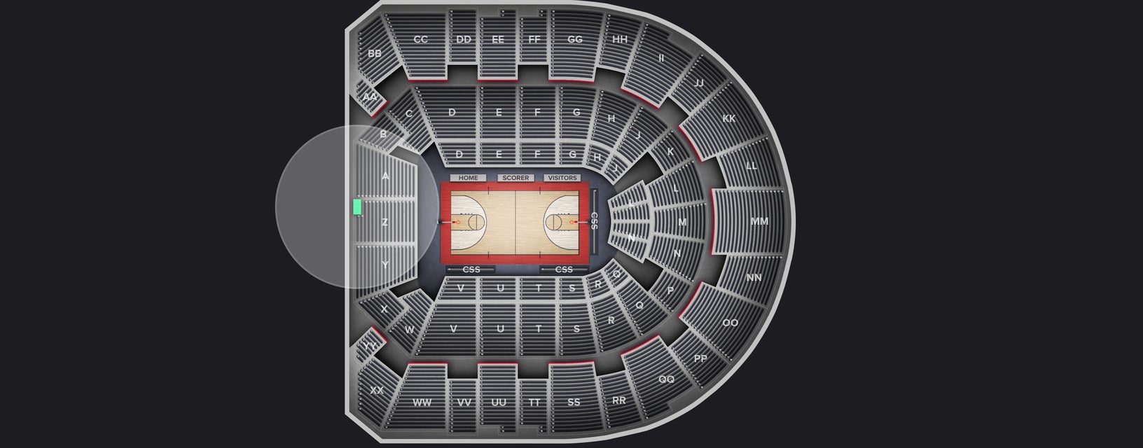 Seat view from Standing Room Only