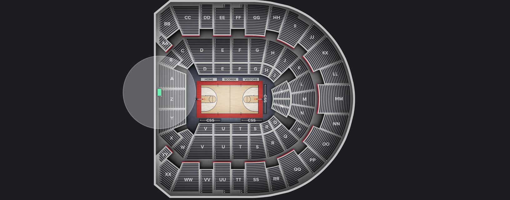 Seat view from Standing Room Only