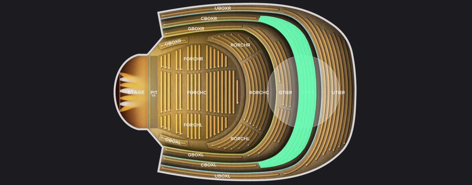 Seat view from Center Tier