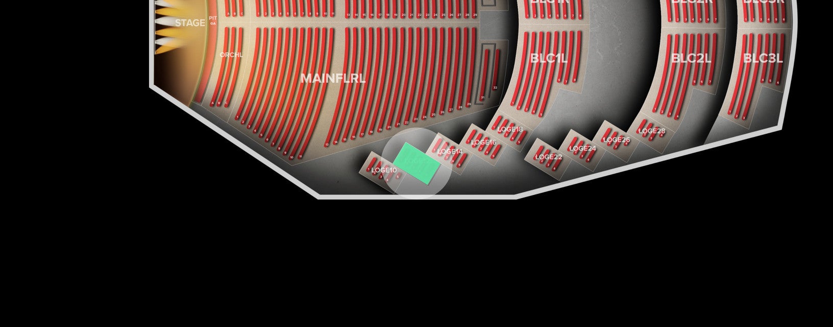 Seat view from Loge