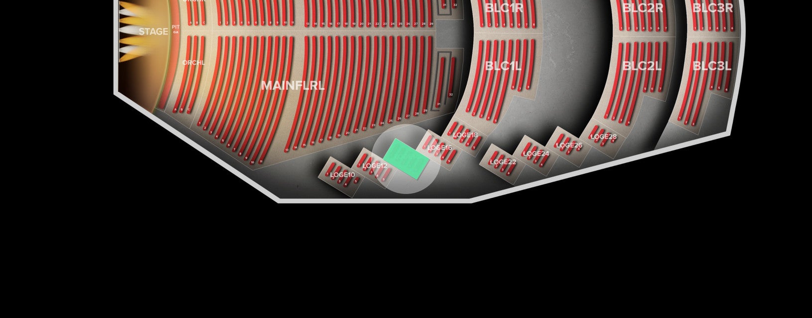 Seat view from Loge