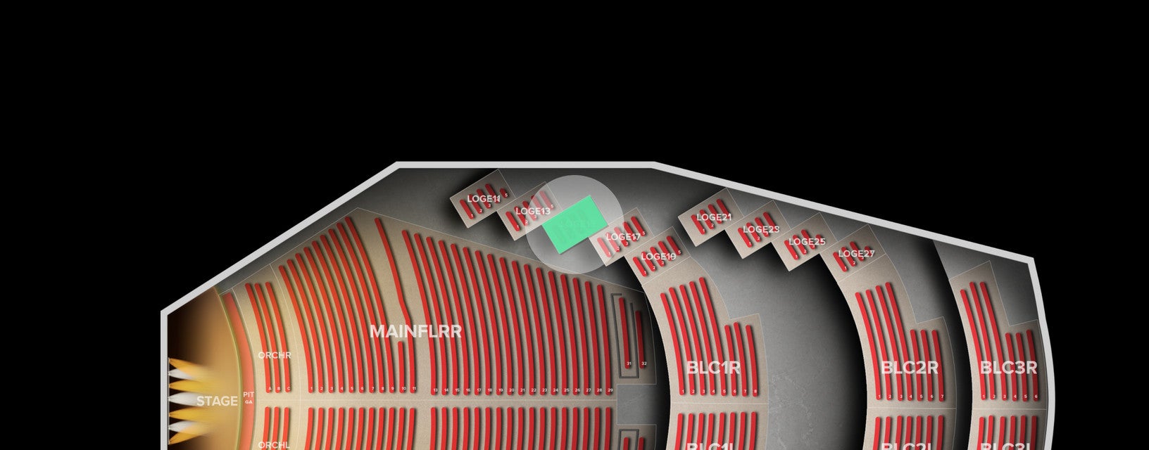 Seat view from Loge