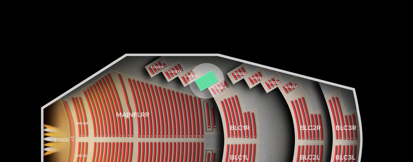 Seat view from Loge