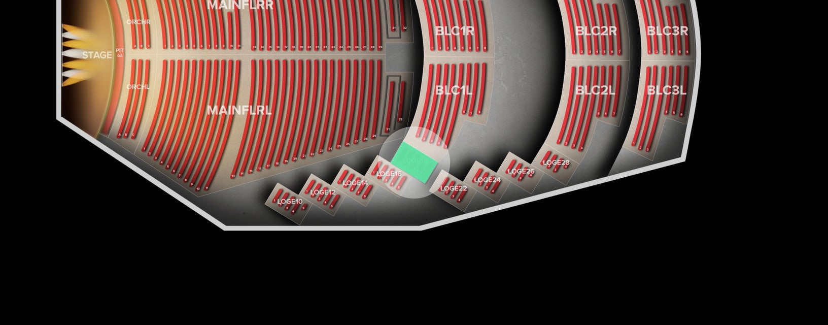 Seat view from Loge