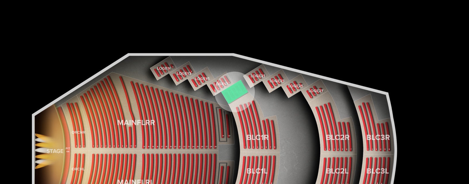 Seat view from Loge