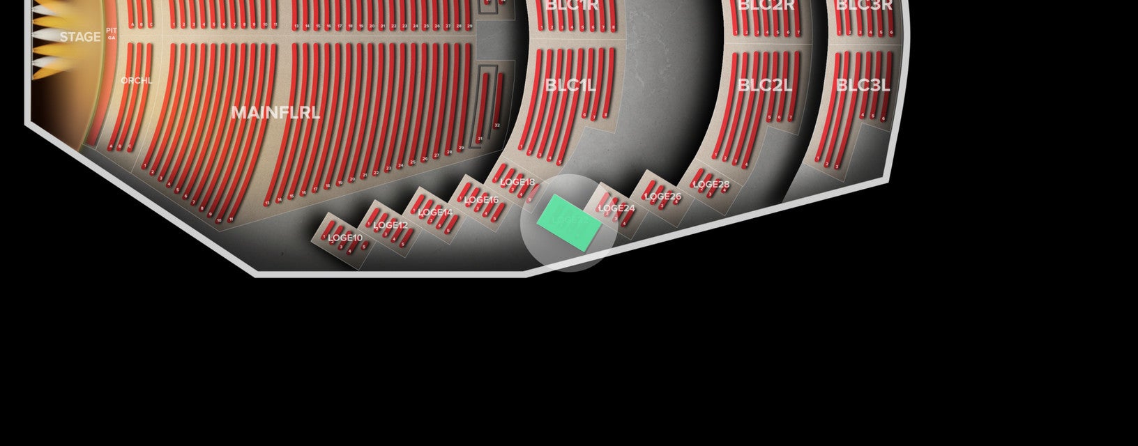Seat view from Loge