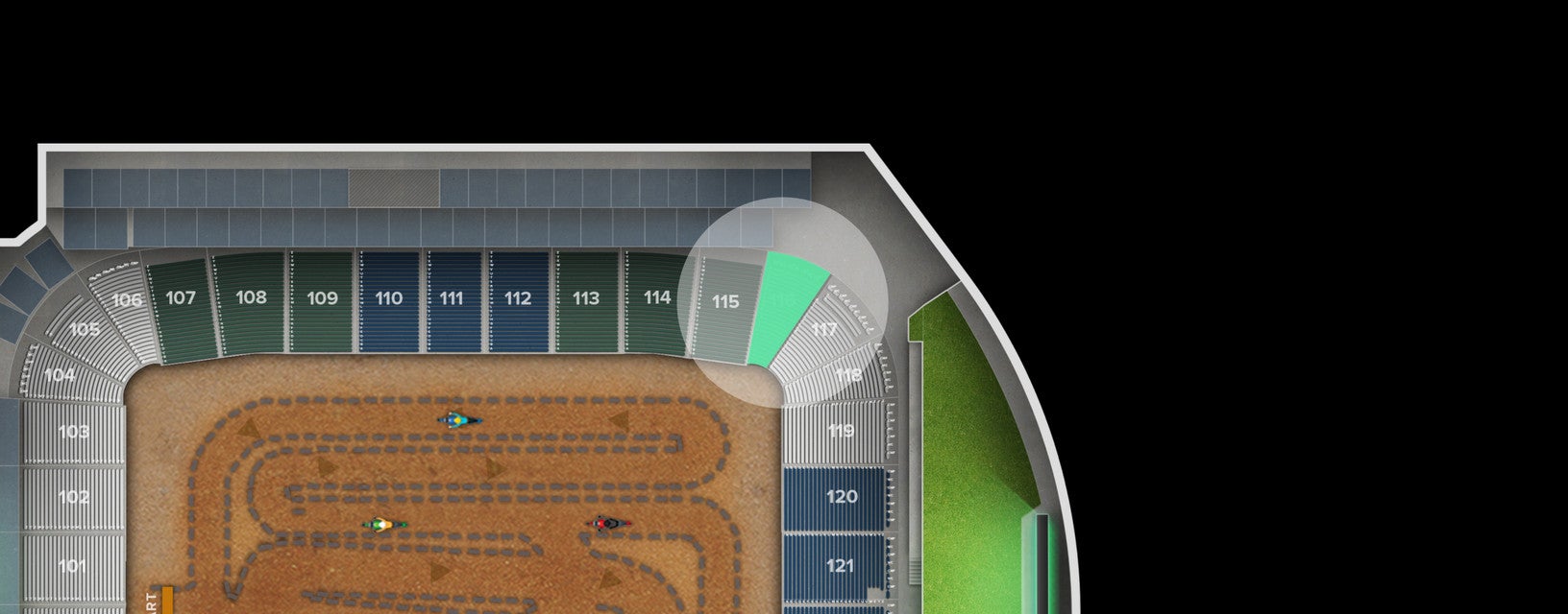 Seat view from Endline