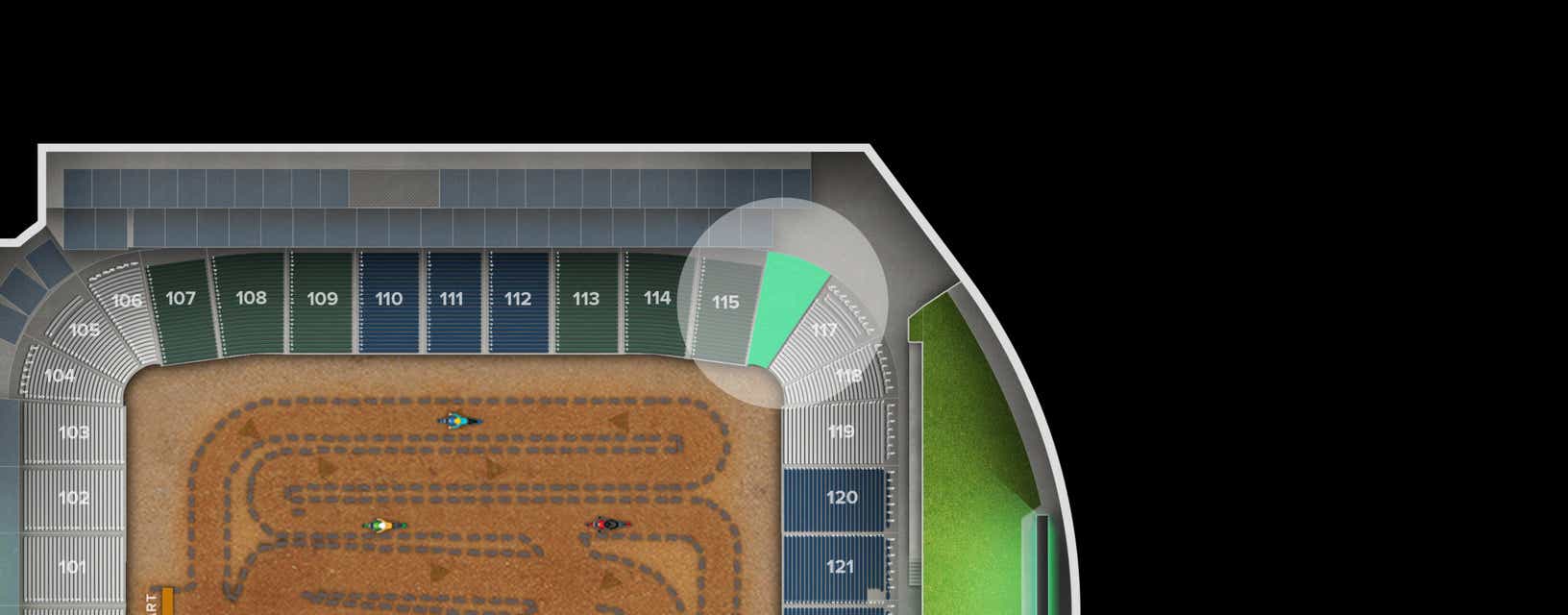 Seat view from Endline