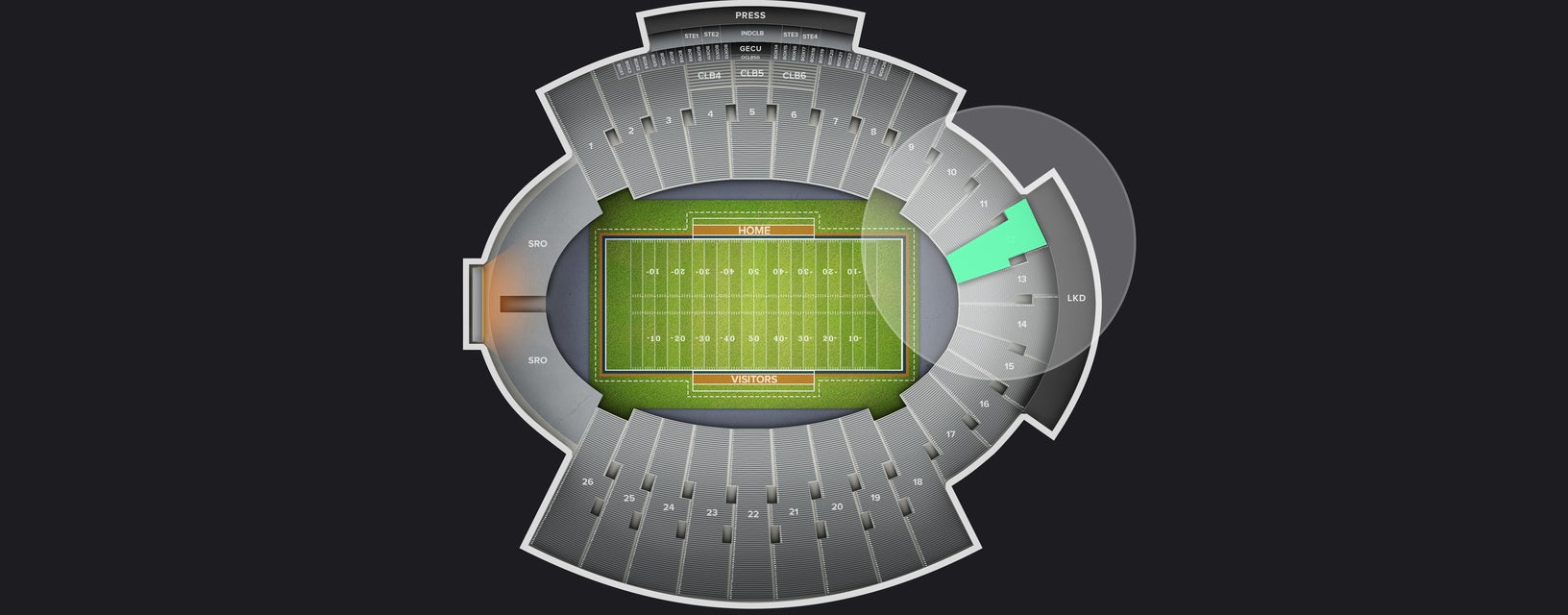 Seat view from Sideline