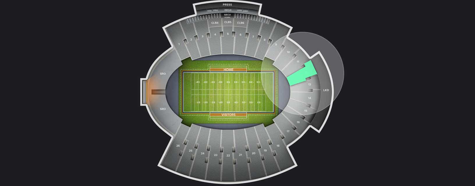 Seat view from Sideline