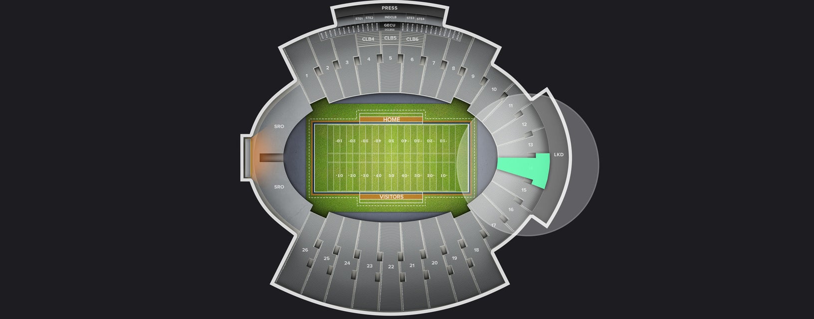 Seat view from Sideline