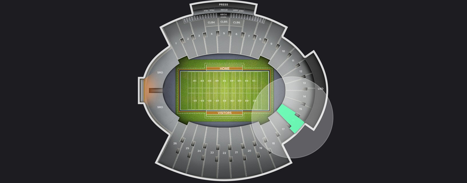 Seat view from Sideline