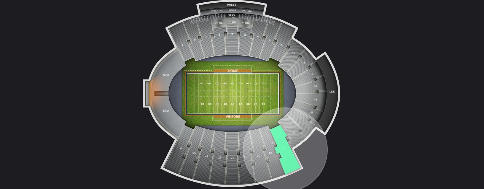 Seat view from Sideline