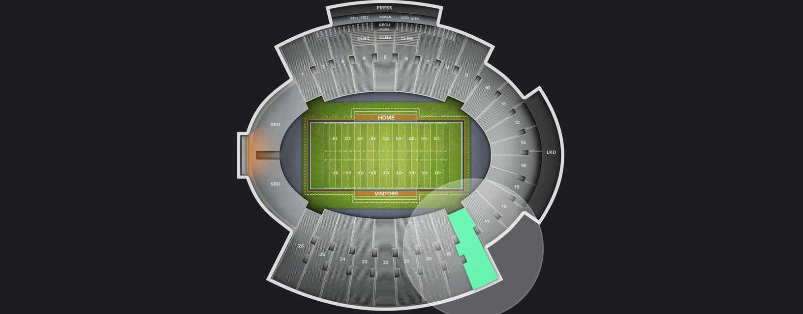 Seat view from Sideline