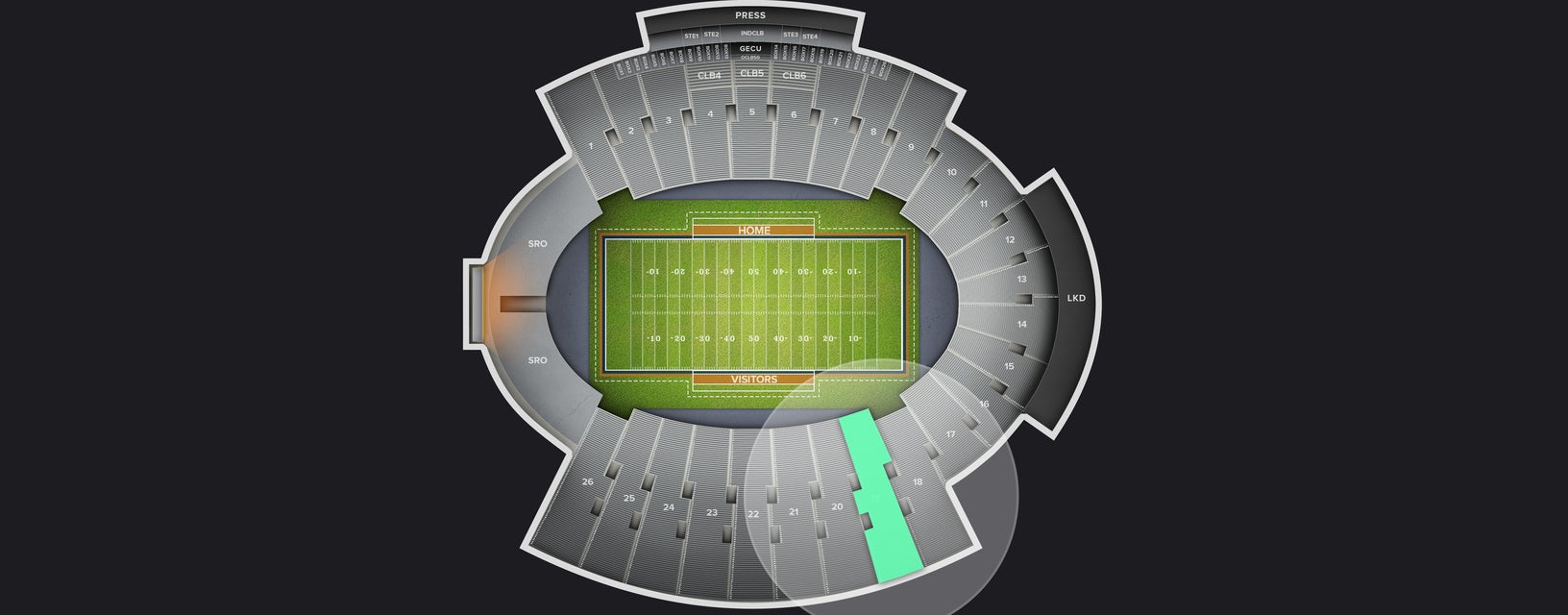 Seat view from Sideline