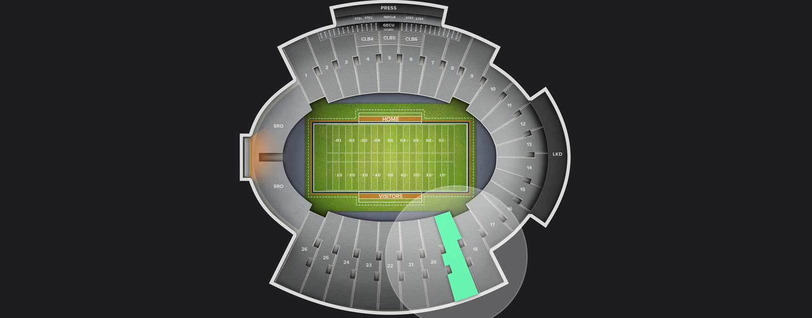 Seat view from Sideline