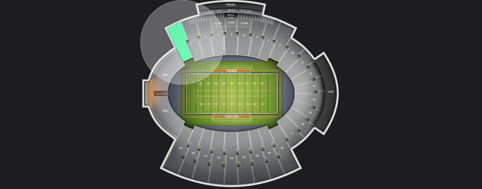 Seat view from Sideline