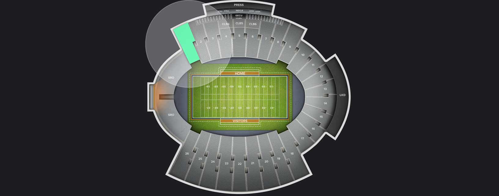 Seat view from Sideline