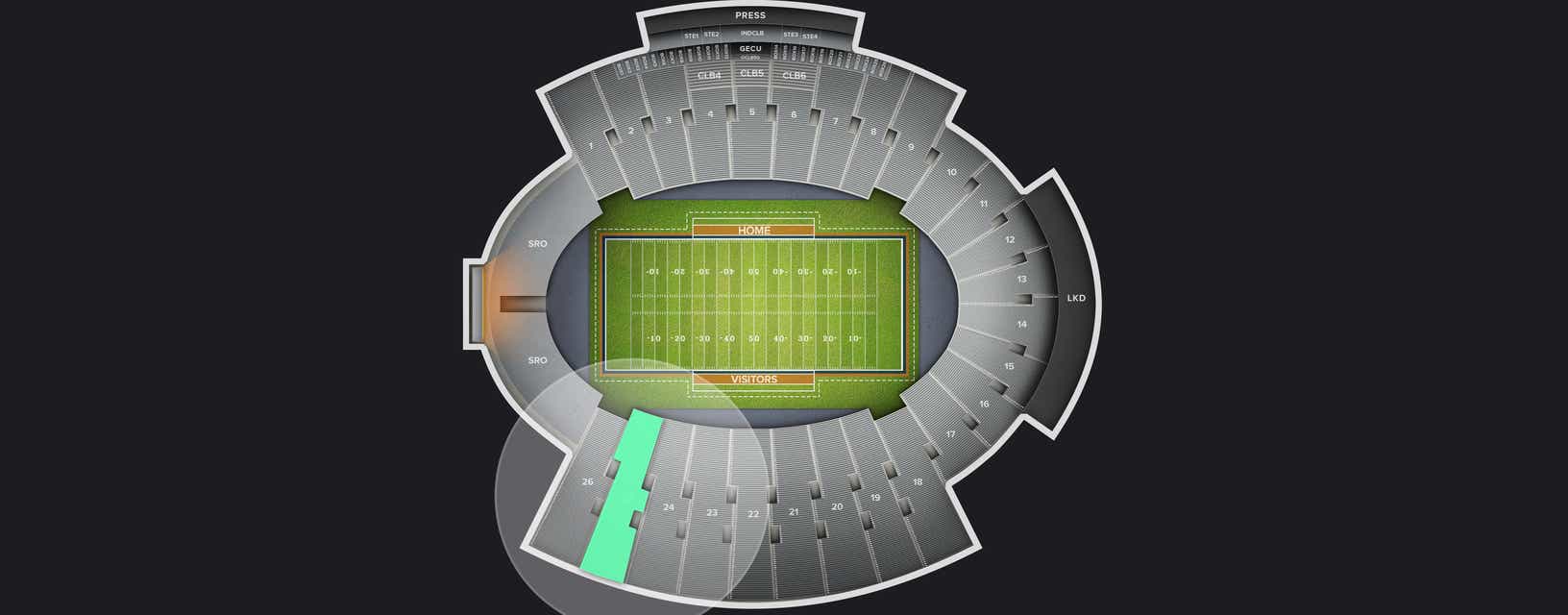 Seat view from Sideline
