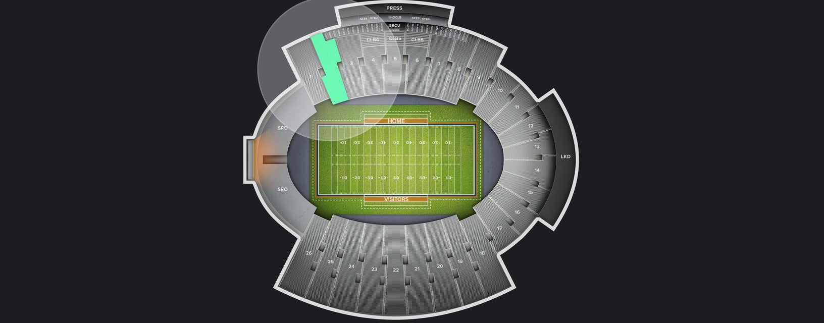 Seat view from Sideline
