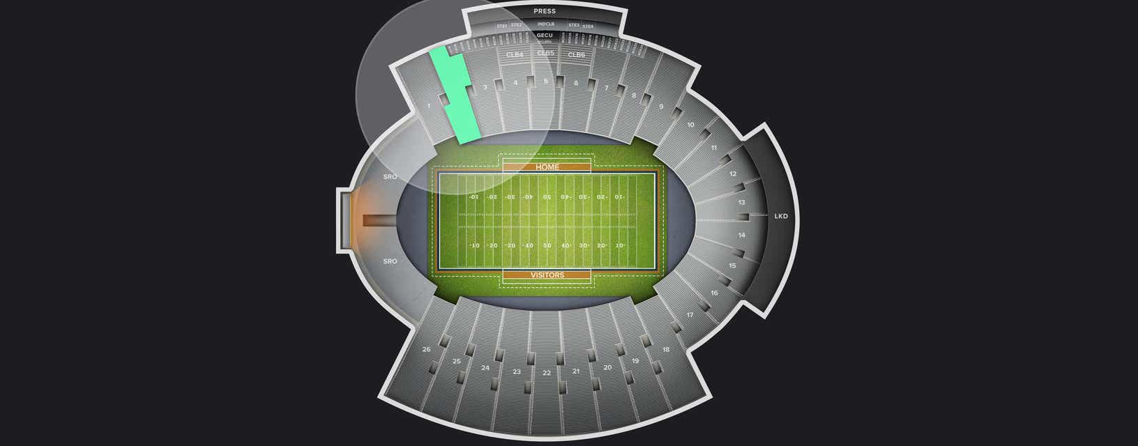 Seat view from Sideline