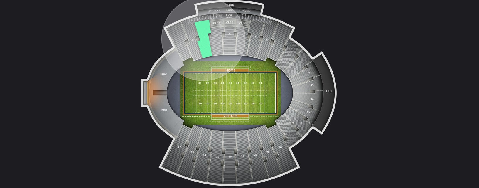 Seat view from Sideline