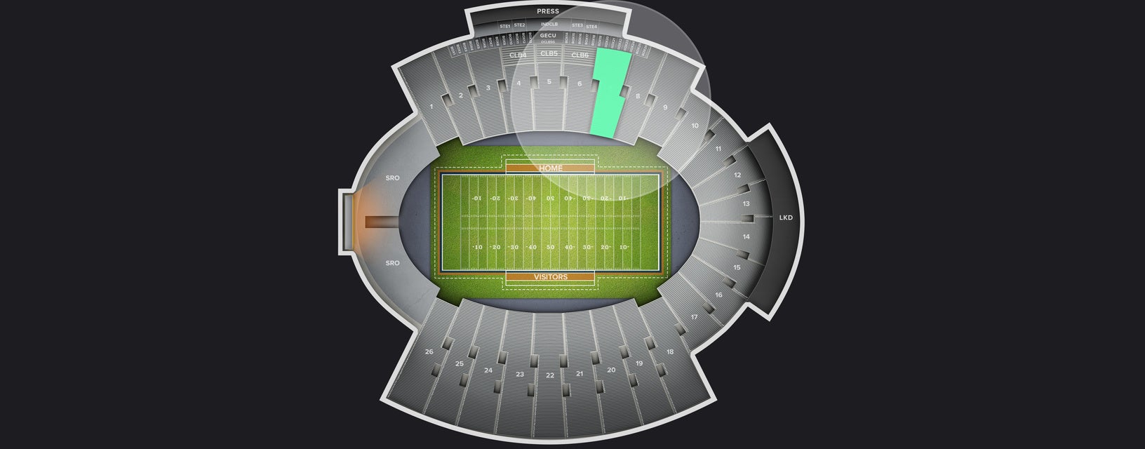 Seat view from Sideline