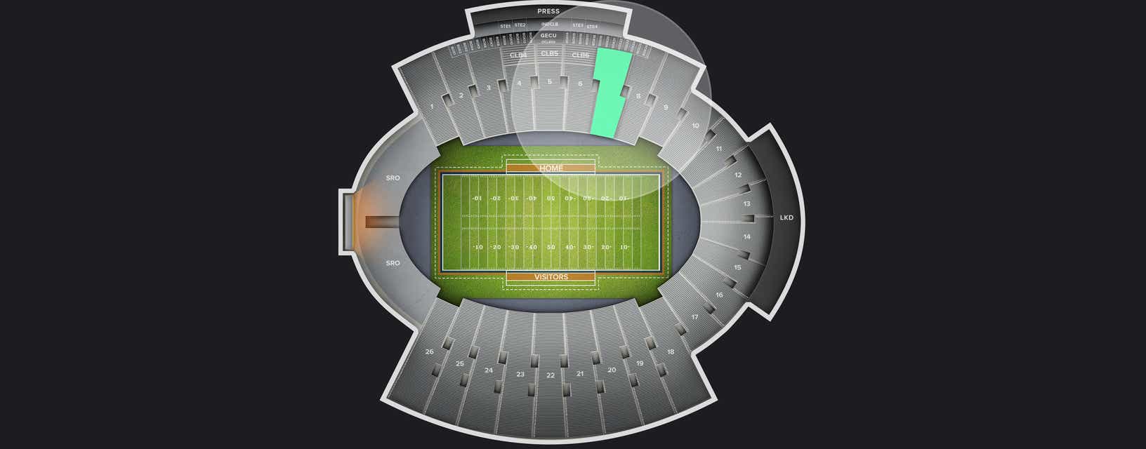 Seat view from Sideline
