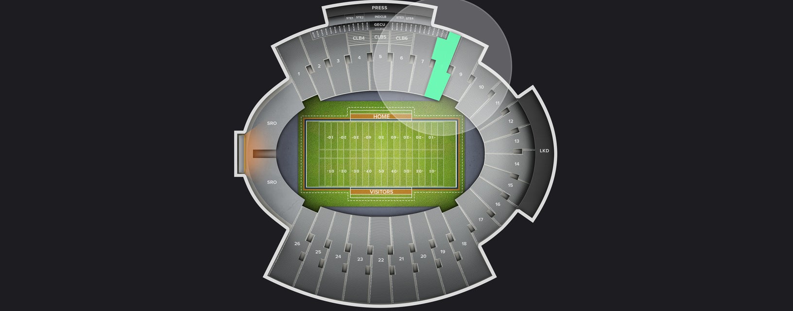 Seat view from Sideline