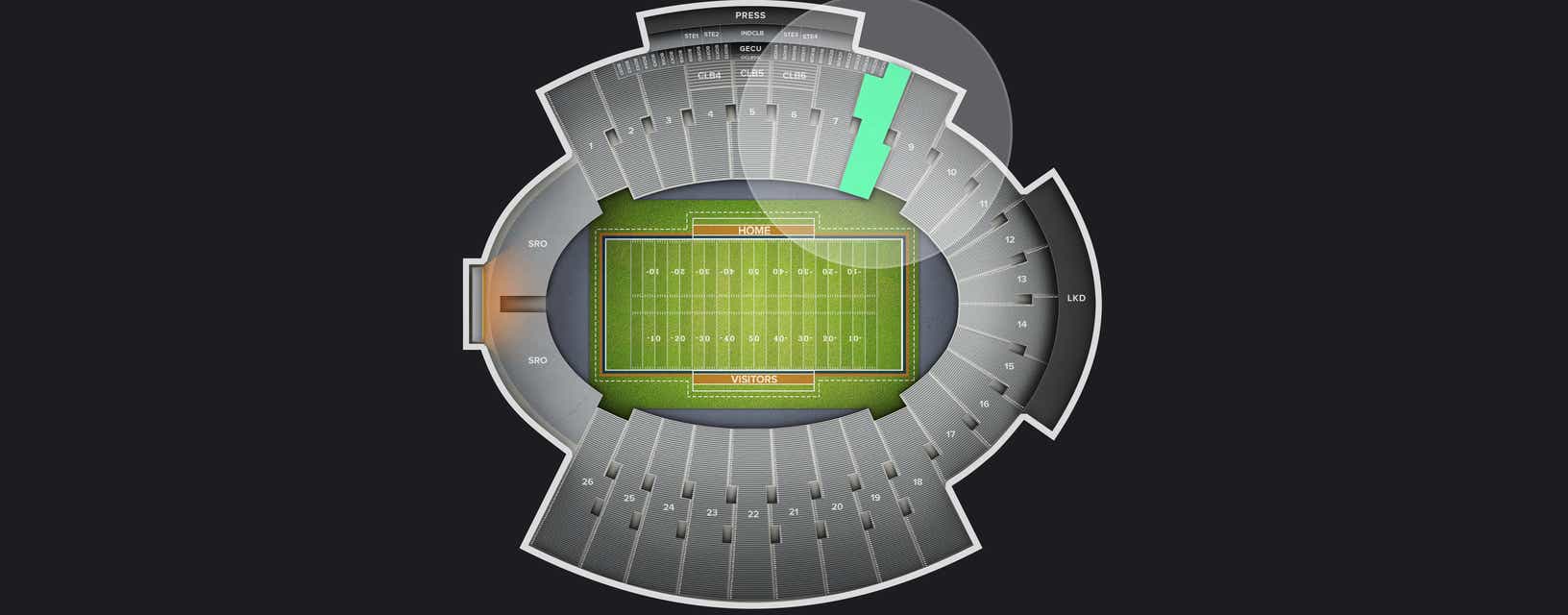 Seat view from Sideline