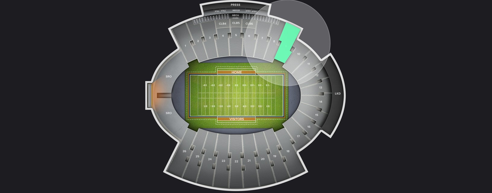 Seat view from Sideline