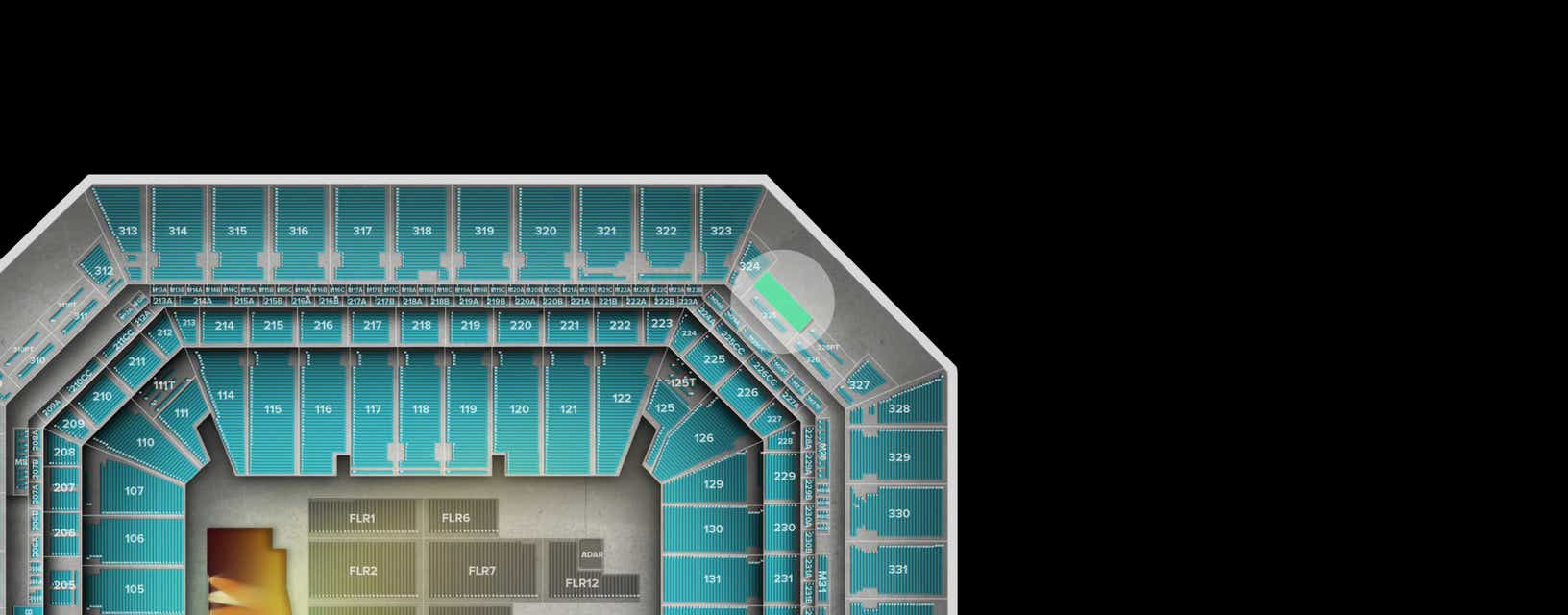 Seat view from Upper Level SRO