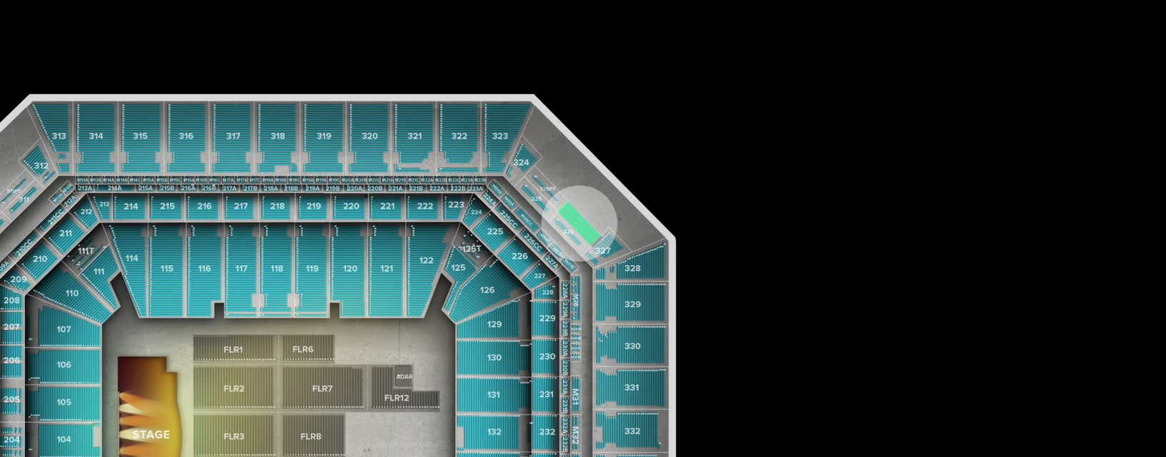 Seat view from Upper Level SRO
