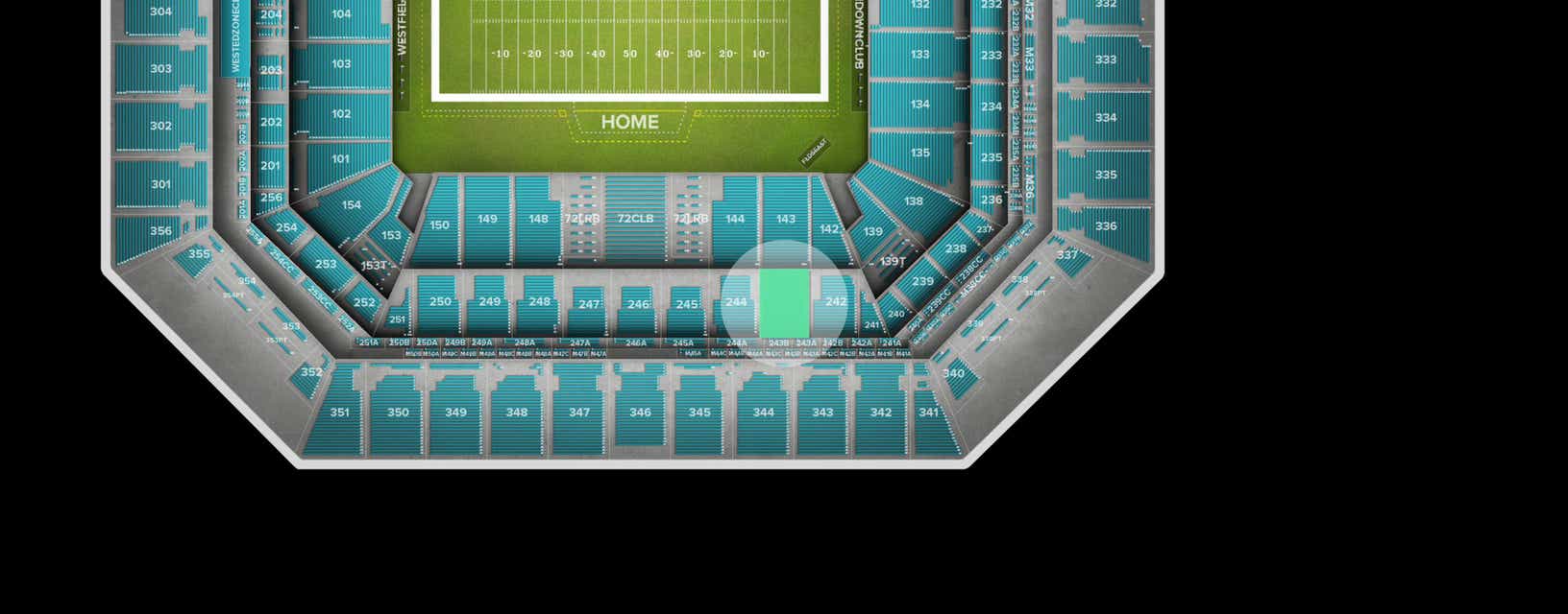 Seat view from Club