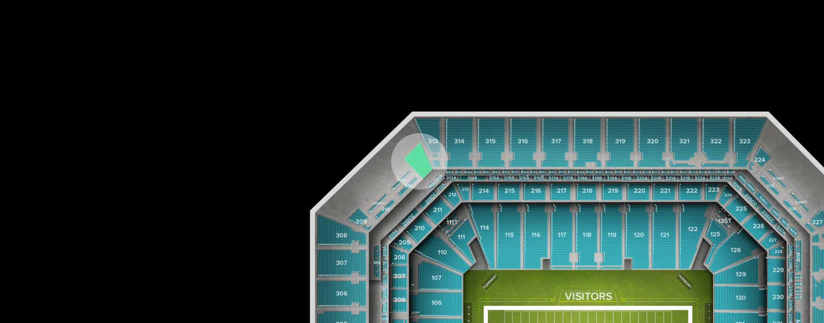 Seat view from Upper End Zone