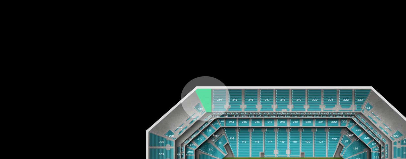 Seat view from Upper Sideline