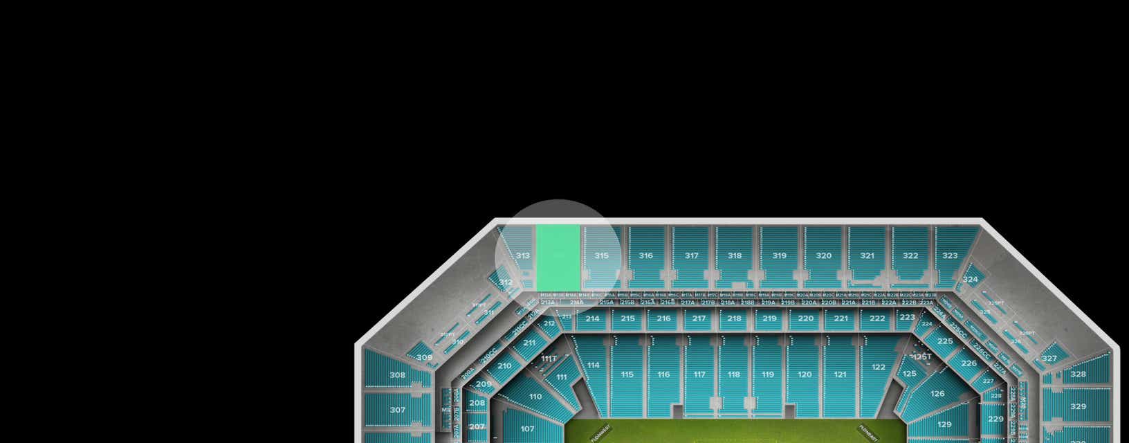 Seat view from Upper Sideline