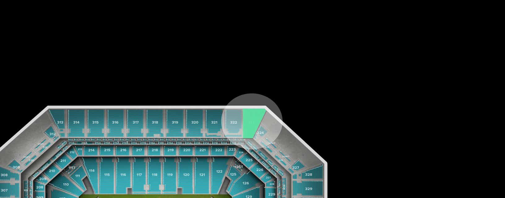 Seat view from Upper Sideline