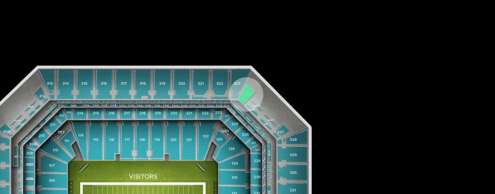 Seat view from Upper End Zone