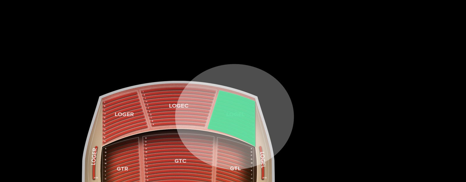 Seat view from Loge Left
