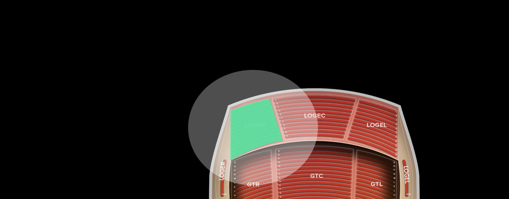 Seat view from Loge Right