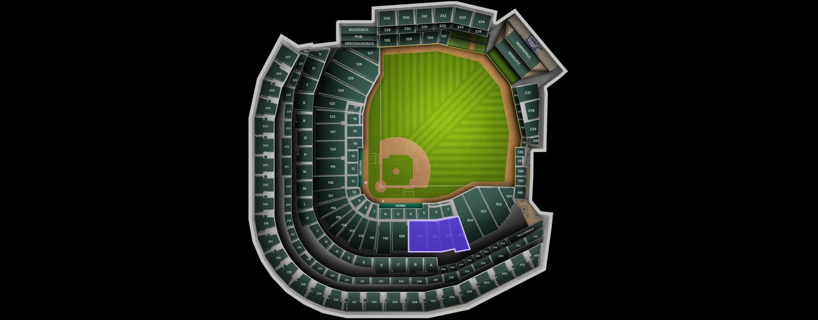 Seat view from 1B Infield Box